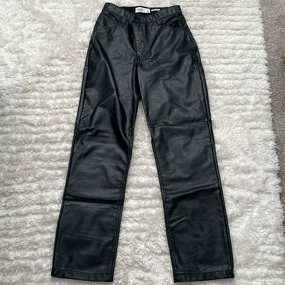 Abercrombie 90s Straight Leather Pants
